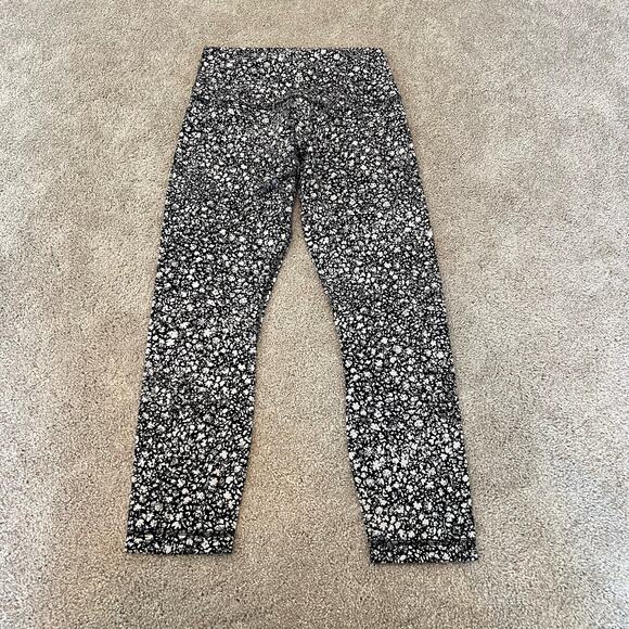 LuluLemon Women's High Rise Align Cropped Black White Specked W6BPAS Sz6 - Picture 8 of 10